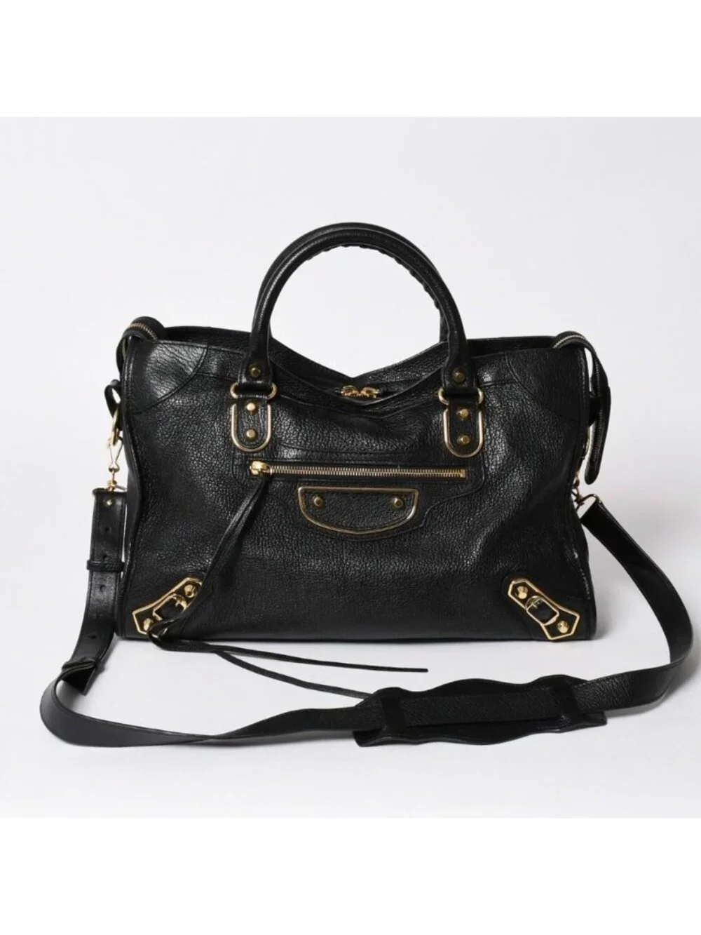 Balenciaga Metallic Edge City Leather 2-Way Shoulder Bag Gold
